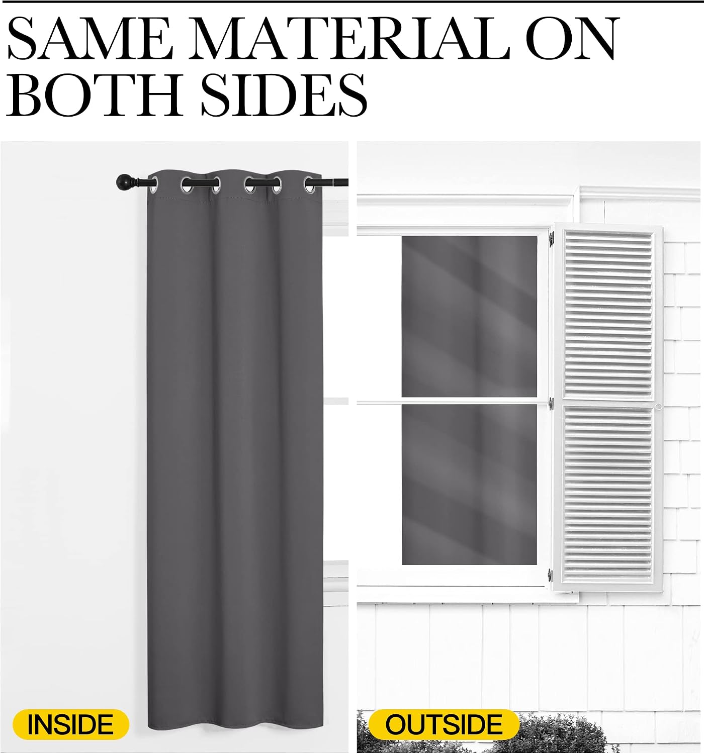 NICETOWN Grey Blackout Curtains for Bedroom 42 Wide x 63 Long 2 Panels